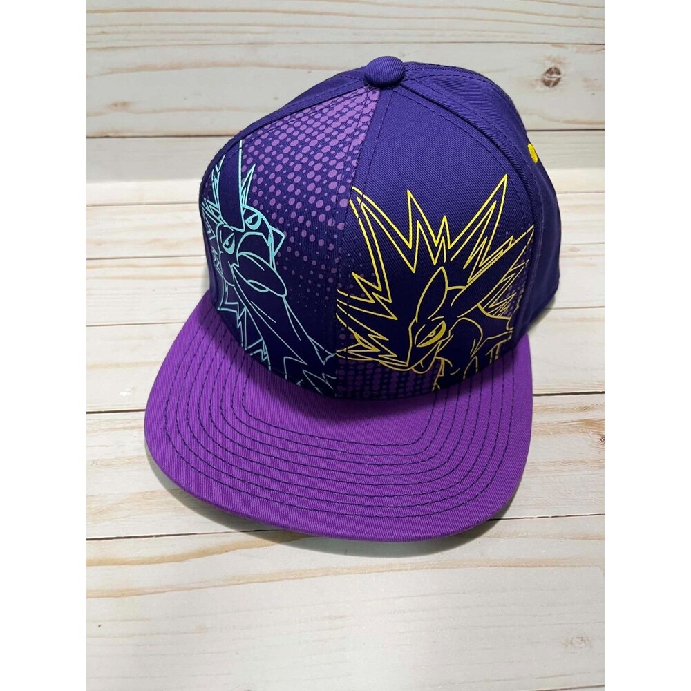 Pokemon Center Snapback Hat Purple Graphic Adult One Size 100% Cotton